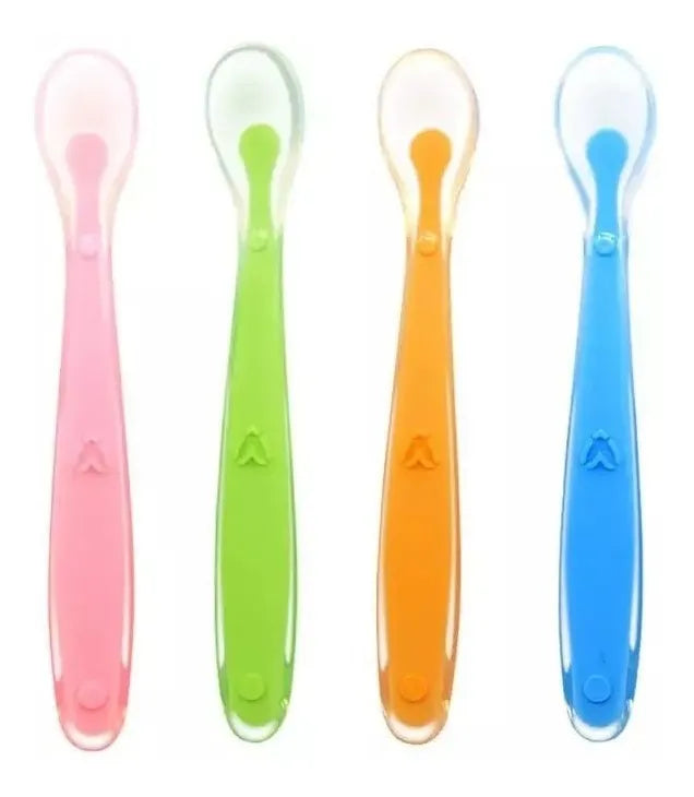 Cuchara Para Bebes Silicona X2u Color Verde