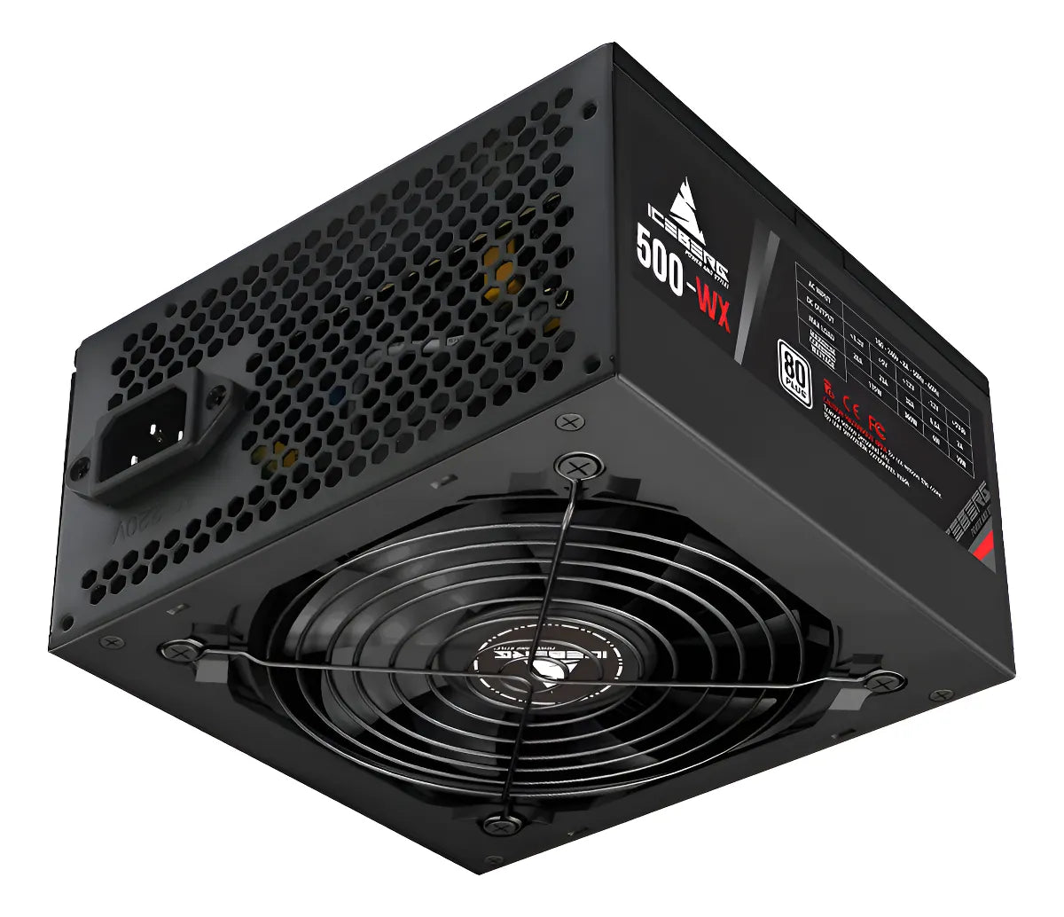 Fuente De Poder Gamer Iceberg 500 Wx Retail Real Negro