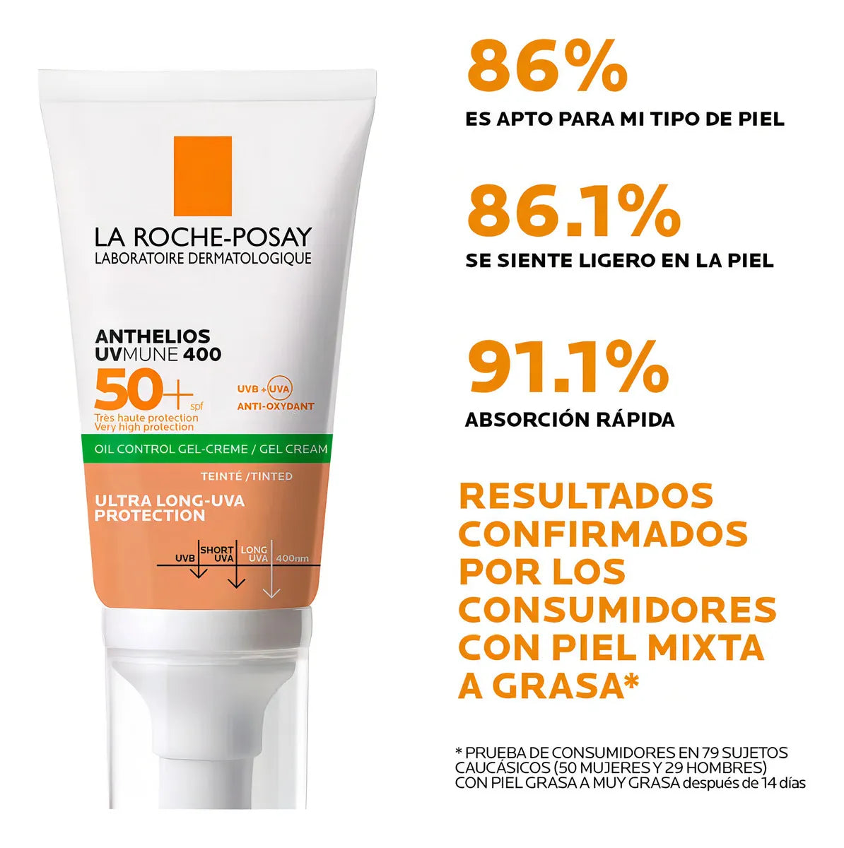 Protector Solar Anthelios Clean To Ap50+50 La Roche Posay 50 mL