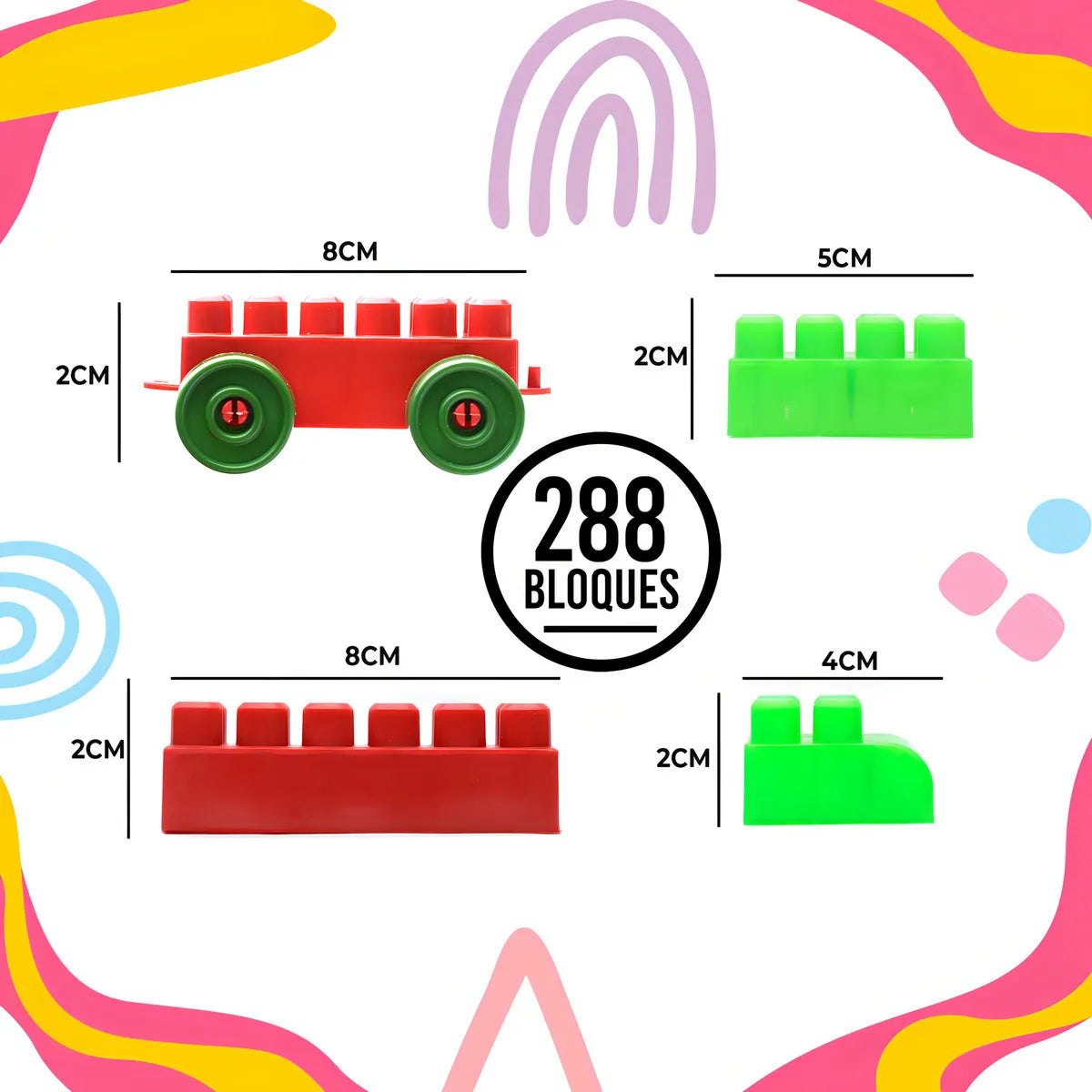 Armotodo Infantil 288 Bloques De Construcción, Juego Didáctico Para Niños Que Estimula Creatividad, Imaginación y Aprendizaje Lúdico, Desarrolla Motricidad Fina y Habilidades En Casa o Escuela