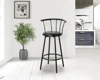 Silla Alta De Bar Giratoria Butaco Barra Silla Giratoria Color Negro