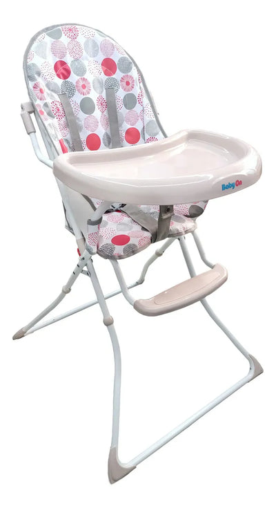 Silla Comedor Bebe Niño + Plato Y Cubiertos En Silicona Color Rosa
