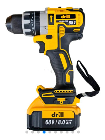 Combo Taladro Inalámbrico 13mm Y Pistola Impacto 68v - Amarillo - 50hz/60hz