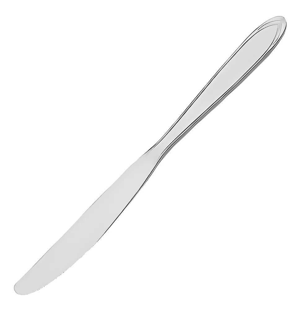 Juego de 12 cuchillos para cocina y postres, cubiertos de acero inoxidable para restaurantes, color plateado
