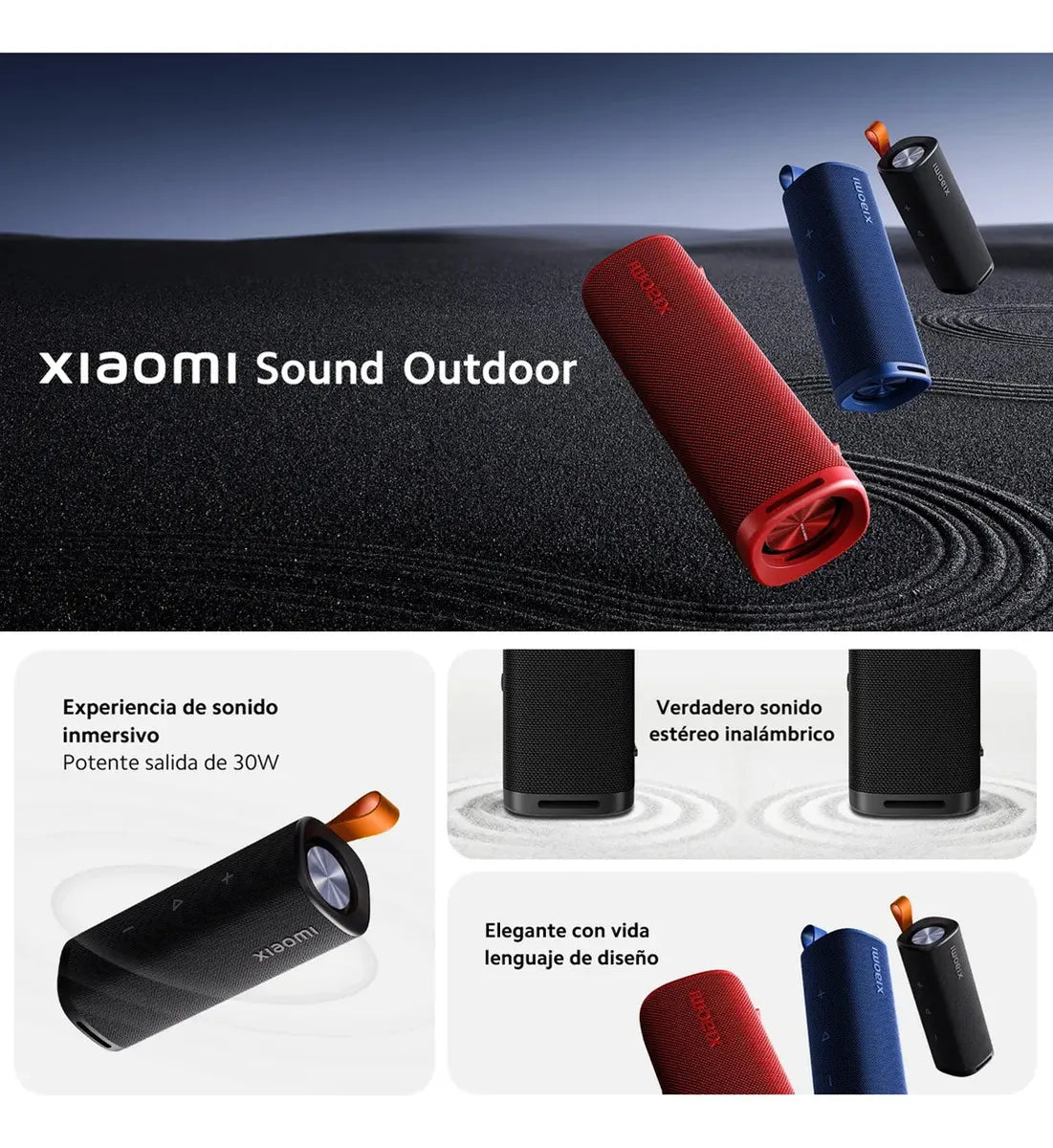Xiaomi Sound Outdoor, Parlante Bt Portátil 30w Ip67 Tws, Blu Color Azul 110V