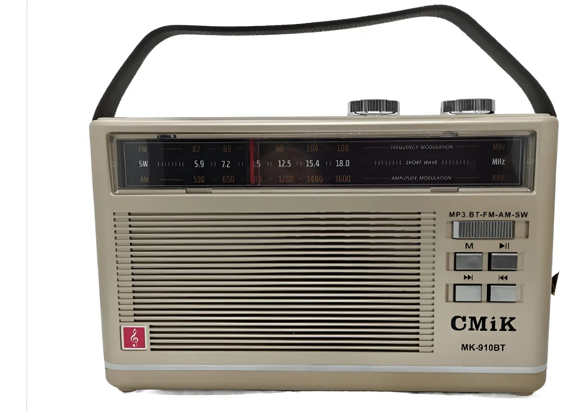 Radio Multibandas Mp3 Portatil Recargable Blue Sonido Claro Dorado