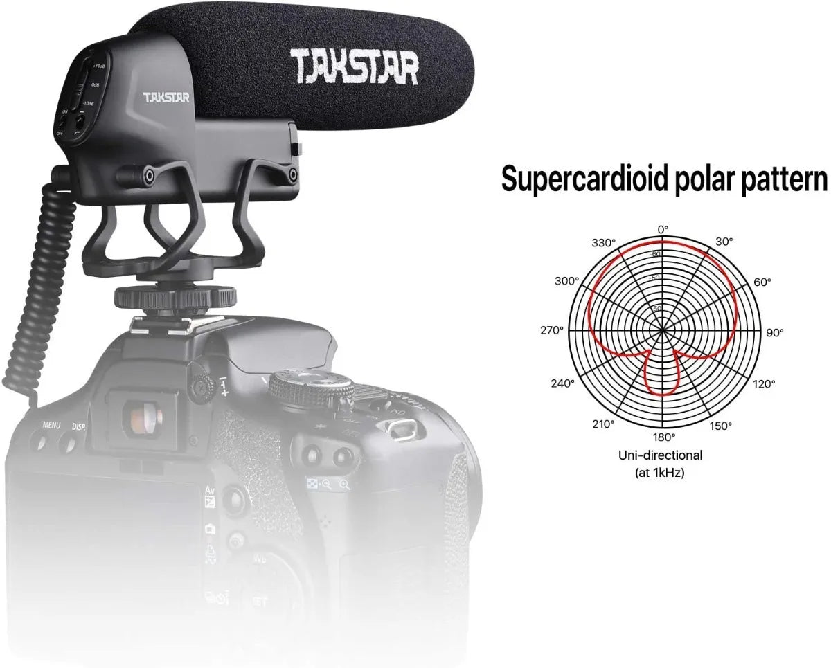 ¡Micrófono Takstar Sgc600 Shotgun Pro para cámara réflex digital Shop! Color: negro