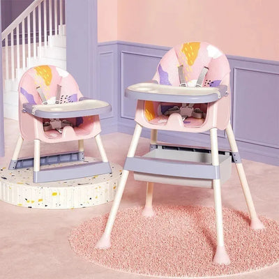 Silla Comedor Para Bebe Portátil Niños Niñas Color Rosado Bolas