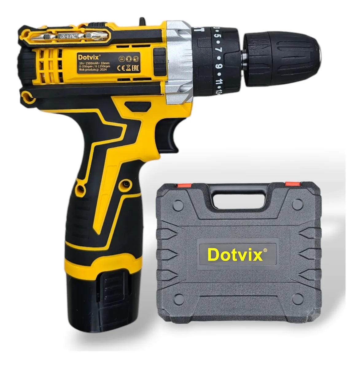 Taladro Inalámbrico De 18 Voltios Con Percutor 2 Velocidades - Amarillo - 50hz/60hz