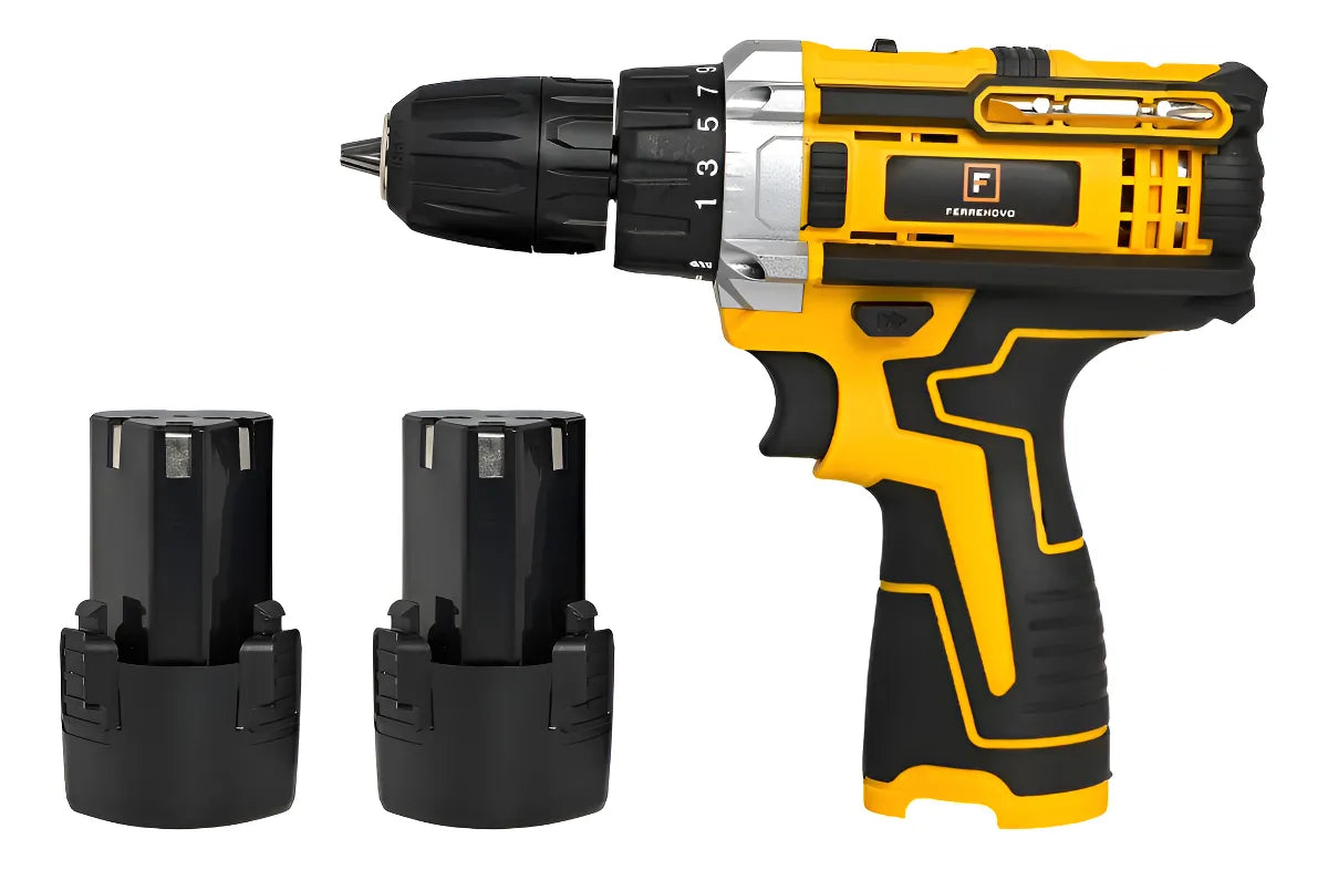Taladro Destornillador Inalámbrico 12v Ferrenovo Amarillo