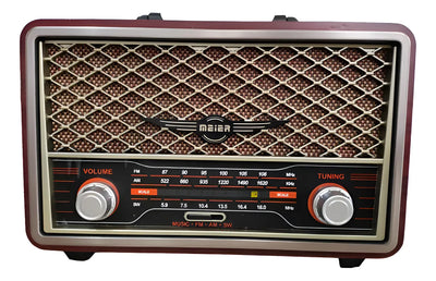 Radio Altavoz Portátil Fm Am Inalámbrico Vintage Usb Aux Sd Diseño