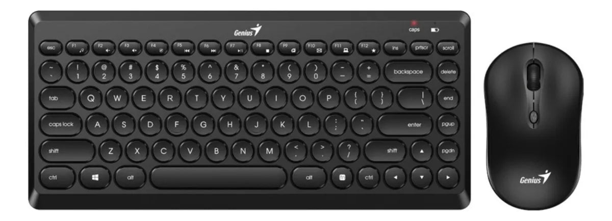 Combo Mini Teclado Y Mouse Portatil Inalambrico Q8000 Genius Color del teclado Negro