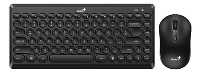 Combo Mini Teclado Y Mouse Portatil Inalambrico Q8000 Genius Color del teclado Negro