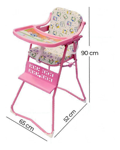 Silla Comedor Bebe Plegable Niño Y Niña Rosa