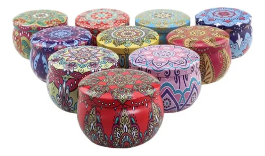Juego De Regalo De 4 Vela Perfumada Para Relajación Y Alivio - Colores - Mandala - Varios