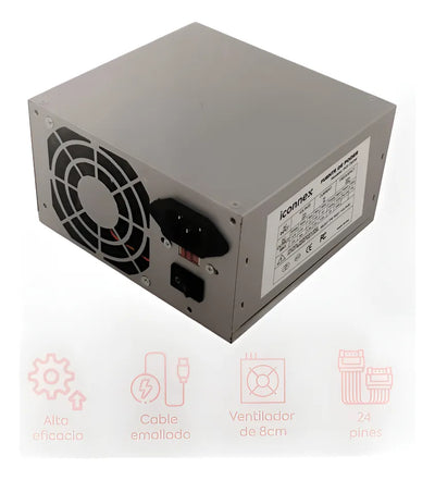 Fuente De Poder Alimentación Atx Iconnex Inx-750w 750w Pc Gris