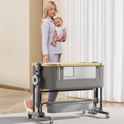 Cawesor Moises De Noche Para Bebe, Cuna 4 En 1 Con Ruedas, M