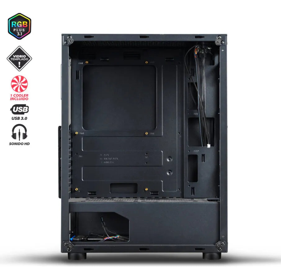 Combo De Chasis Gamer De 1 Cooler+ Fuente De 780wde Negro