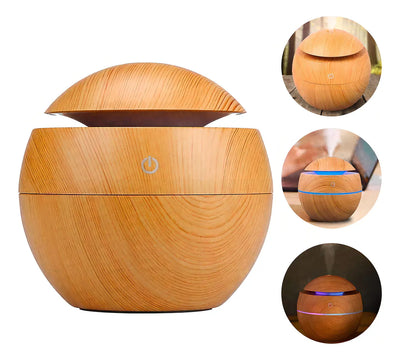 Humidificador y Aromatizador de Aire Relet Humificadores Ultrassônico USB Redondo con voltaje de marrón