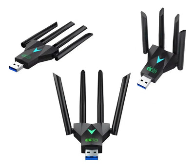 Adaptador Usb Wifi Doble Banda 4 Antenas Tarjeta 5g 1300 Mb