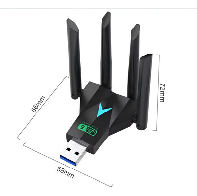 Adaptador Usb Wifi De 4 Antenas Para Pc / Ordenador