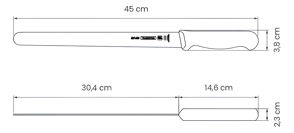 Cuchillo Jamòn 12puLG Tramontina 24628/082 -blanco Color Blanco