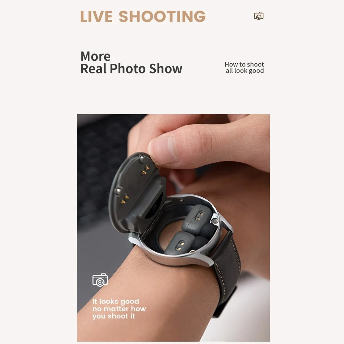 Reloj Smart Watch Fralugio Gt5 2 En 1 Con Audífonos Wireless Negro