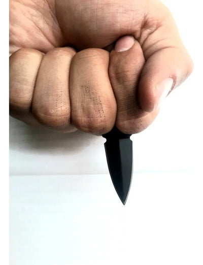 Cuchillo Tactico De Puño Mini Pua Para Camping Airsoft Caza Negro