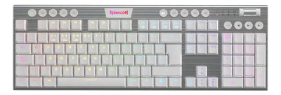 Teclado Mecánico Redragon Horus White Fs K618w-rgb Wireless Color Del Teclado Blanco Idioma Español