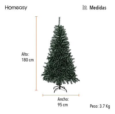 Árbol De Navidad Artificial Nevado Calidad Grande 1.80 M Color Verde
