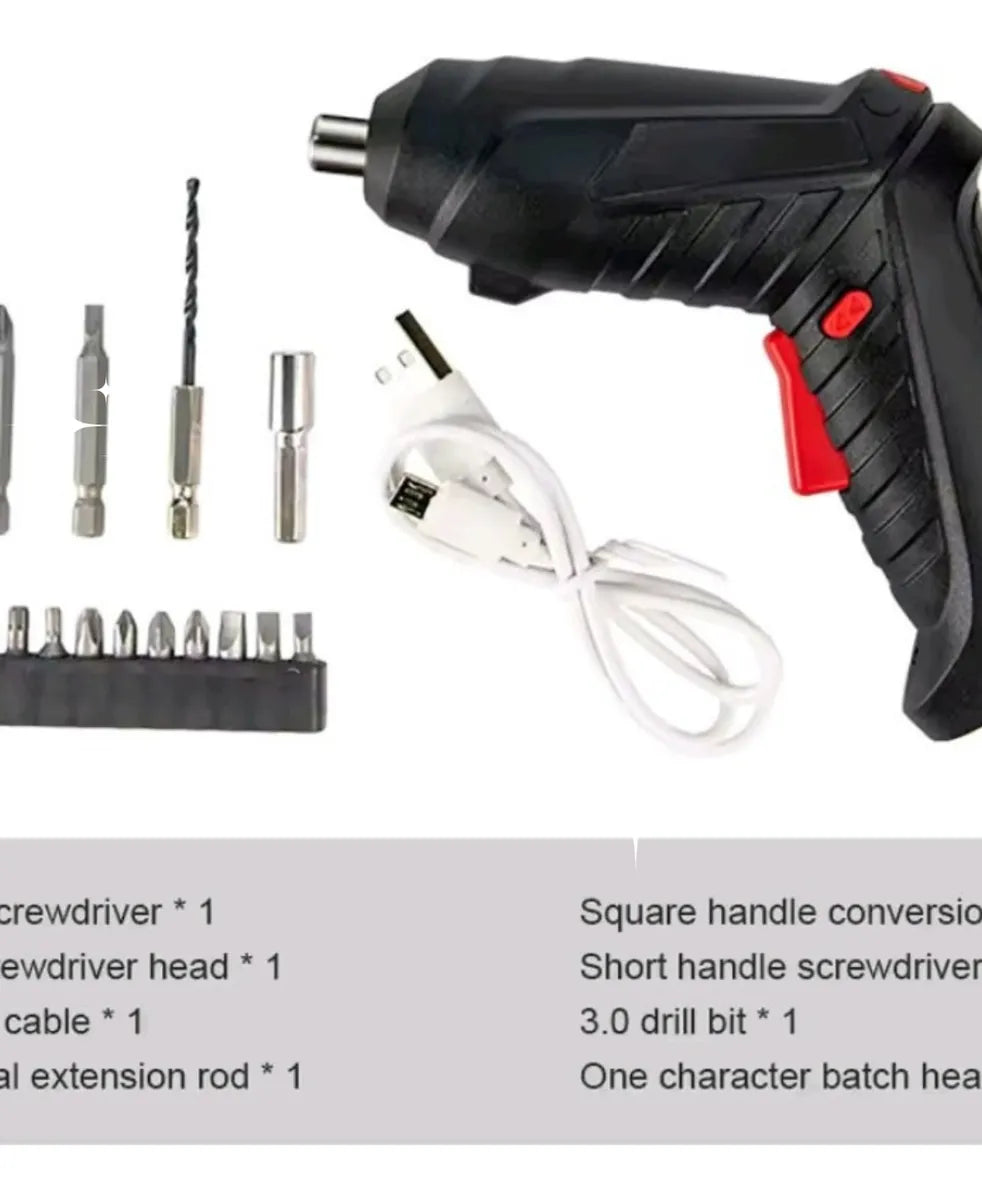 Mini Taladro Destornillador Eléctrico Recargable 3.6v Juego - Multicolor - 3.5
