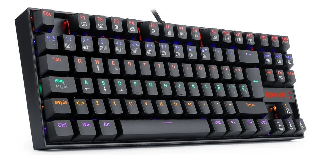 Teclado Mecánico Redragon Kumara Rainbow K552-kr-sp Teclado Negro Idioma Español Latinoamérica