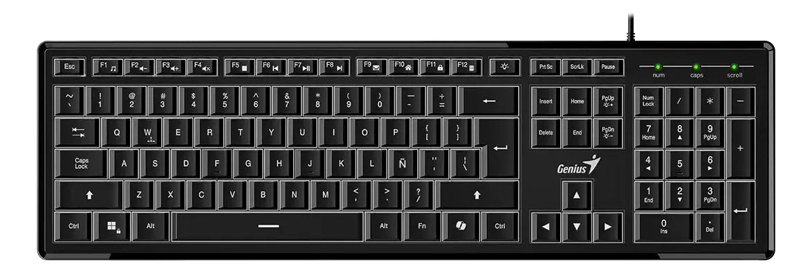 Teclado Con Cable Genius Slimstar 820 Iluminado Usb Teclado Negro Idioma Español España