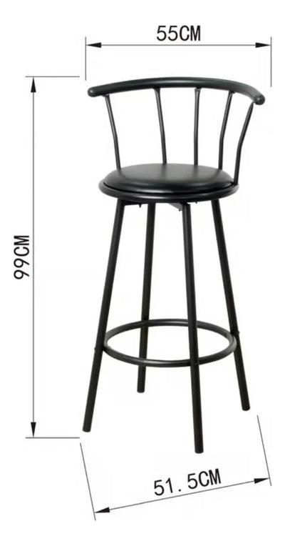 Silla Alta De Bar Giratoria Butaco Barra Silla Giratoria Color Negro