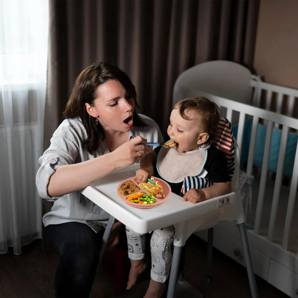Platos Antideslizantes De Silicona Para Bebés - 3 Unidades