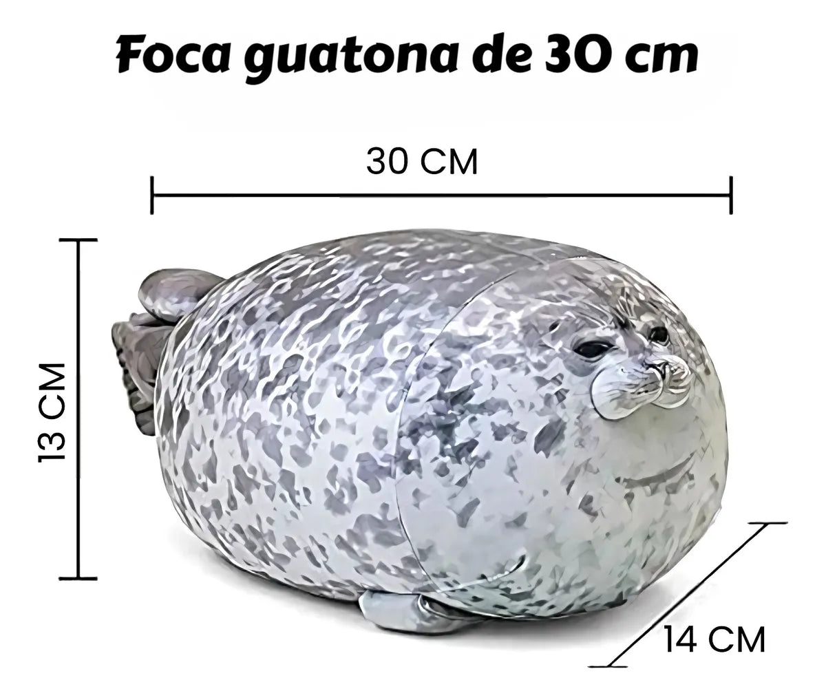 Foca Guatona Peluche Almohada Cojín Regalo Niños Adultos - Gris