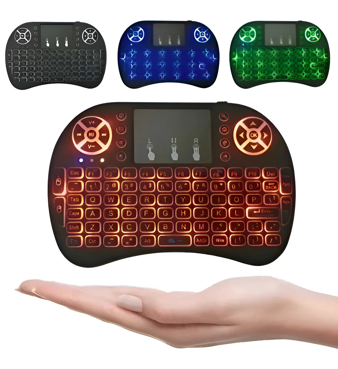 Mini Teclado Inalámbrico Airmouse Android Smart Tv Iluminado Mouse Color Teclado Black