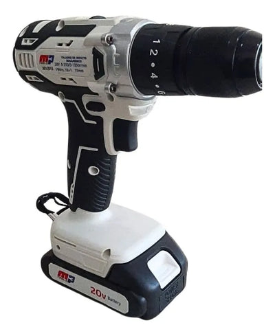 Taladro Percutor Inalámbrico Mpt 1/2 Con Maletín 20v - Blanco