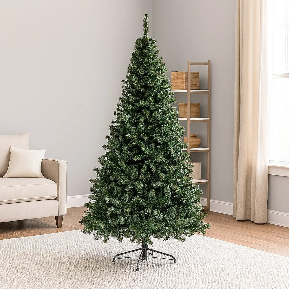 Árbol De Navidad Cascada Navideño 1.80m Para Bolas Adornos Verde