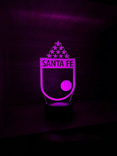 Lámpara De Noche Led Santa Fe Con Estrellas Holograma Regalo Negro