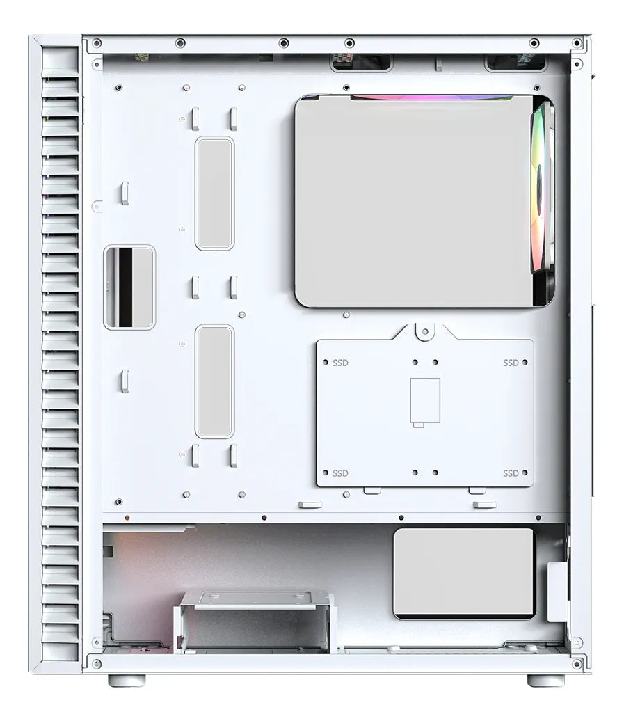 Gabinete Gamer Xyz Airone 100 Mesh White Rgb Blanco
