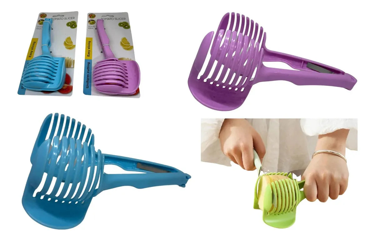 Cortadora De 2 Piezas De Verduras Frutas Azul Y Rosado Papas Azul Claro
