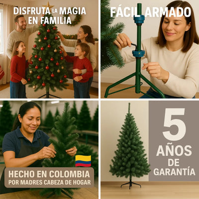 Árbol Navideño Noruega 2.00m Para Decoración Esferas Muñecos Verde