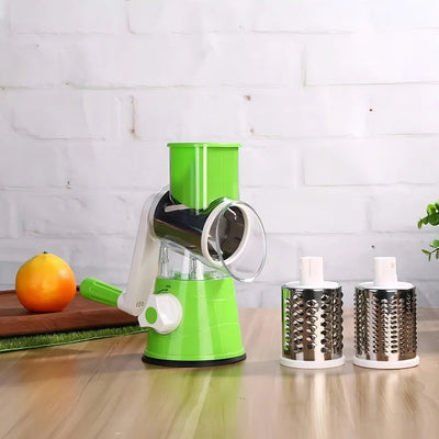 Cortador de verduras 3 en 1 de acero inoxidable y rallador de mesa