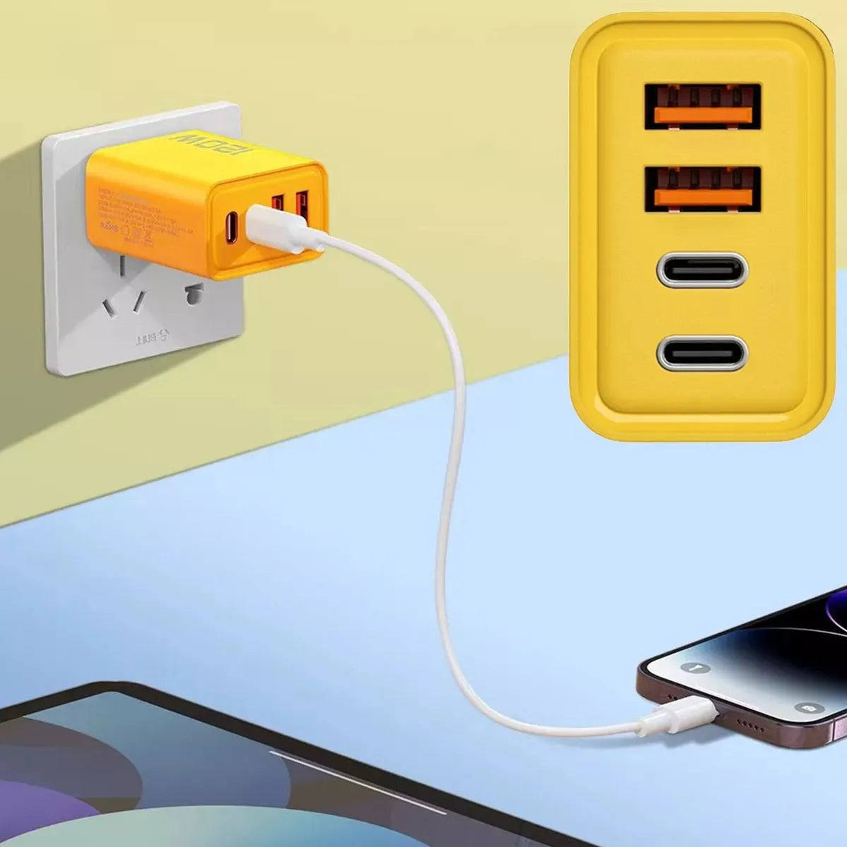 Cargador De Teléfono Celular De 120w Amarillo