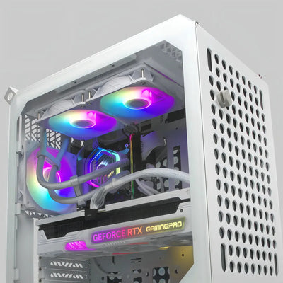 Enfriador De Líquido Aio Coolermaster Masterliquid 240 Atmos White Argb De Circuito Cerrado, Bomba Personalizada, Ventiladores Pwm De Borde Falso, Radiador De 240 Mm, Cryofuze, Amd Ryzen Am5/am4