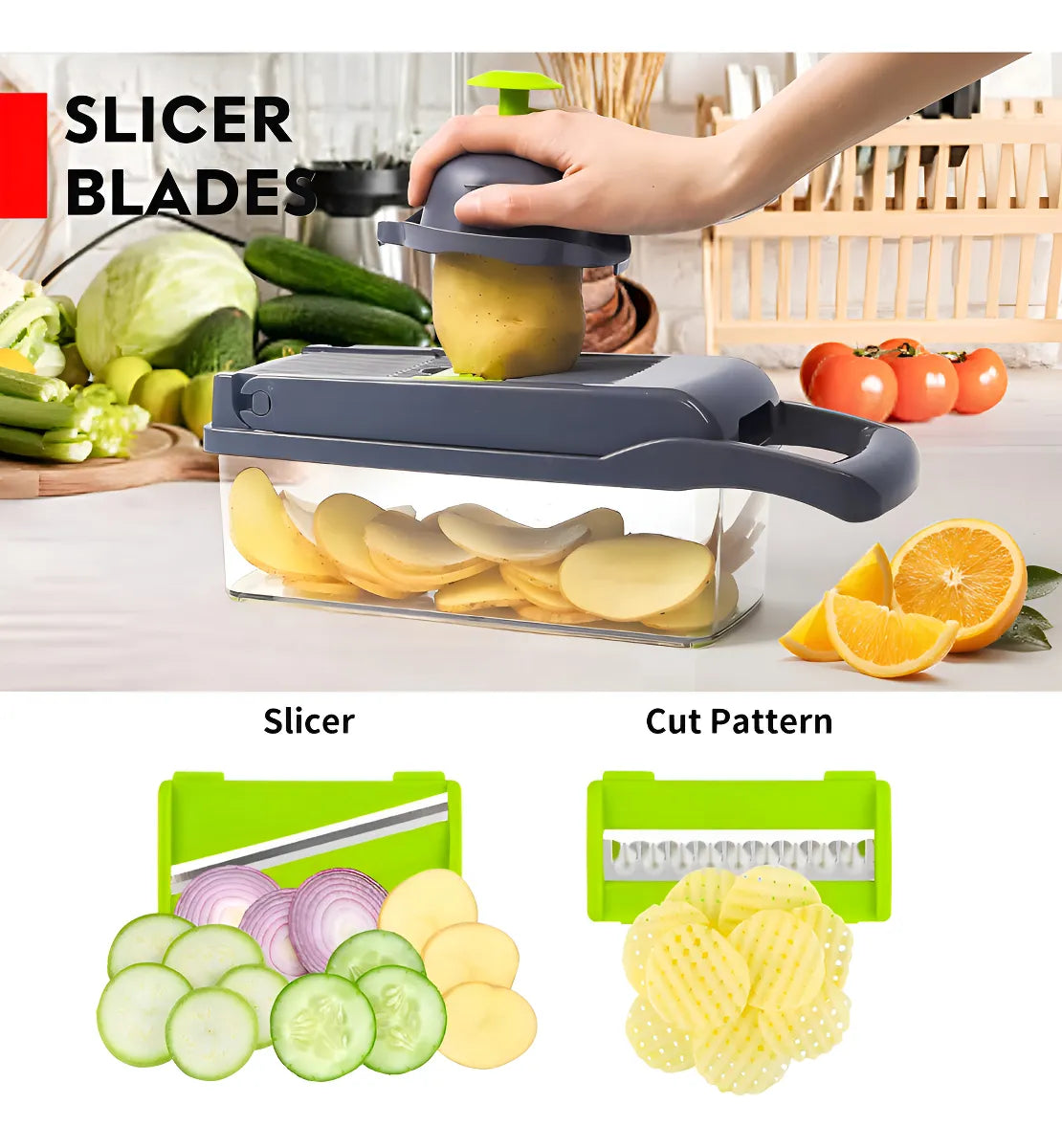 Picador Cortador De Verduras Frutas 1 Set 14 Piezas