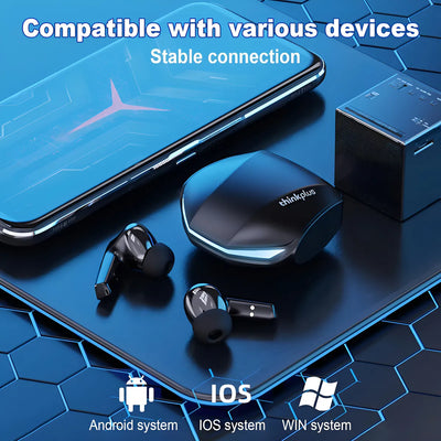 Auriculares Bluetooth Lenovo Gm2 Pro Gamer de baja latencia para deportes electrónicos 5.3, color negro, color claro, azul