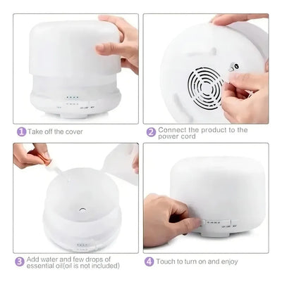 Difusor De Aromas 500 Ml Control Remoto Humidificador Color Segun Disponibilidad