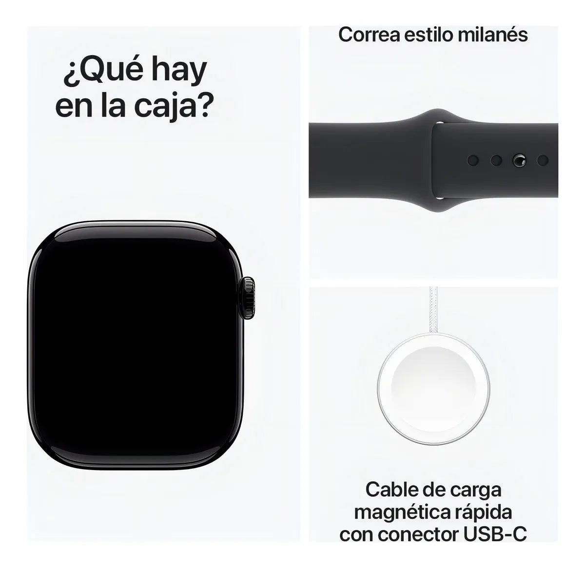 Apple Watch Series 10 GPS • Caja de aluminio negro azabache de 42 mm • Correa deportiva negra - M/L